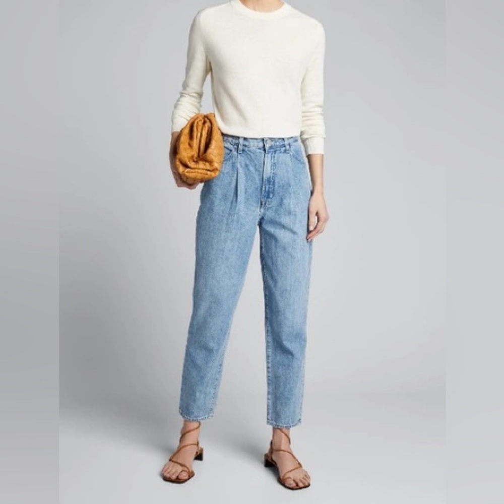 J brand Pleat Front Peg Jeans In Blissed worn size 28